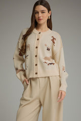 Cream Multi Dog Breed Cardigan