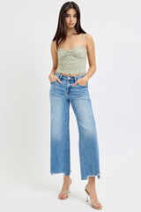 Ashlee High Rise-Crop Wide Leg Jeans