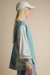 Oversized Striped Casual Striped Crewneck