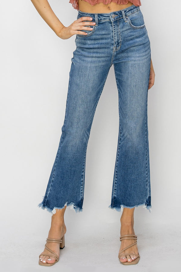 Hutton's High Rise Crop Flare Jeans