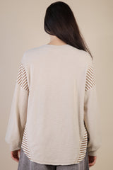 Taupe Wild West Cowgirl Raw Hem Top