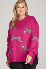 Curvy Leopard Sweater