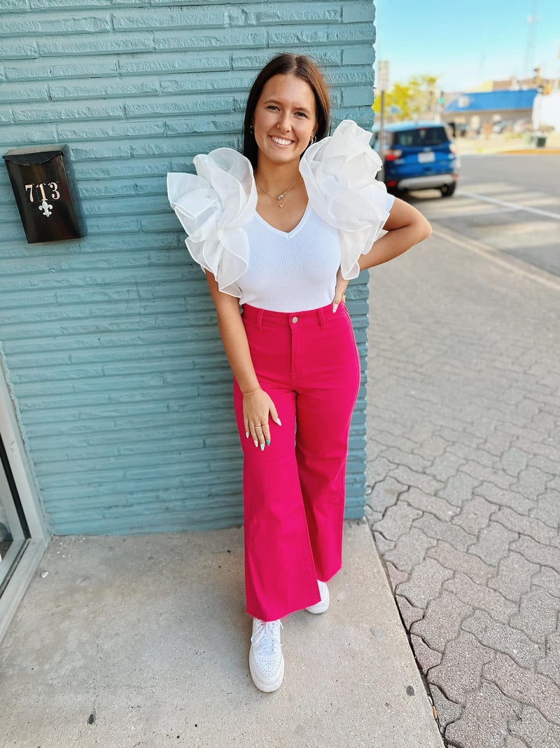Sadie's Wide Leg Cropped Jeans