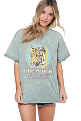 Green Dreamer Wild & Free Tiger Graphic Tee