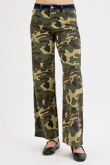 Emily's Camo Mid Rise Wide Straight Leg Jeans