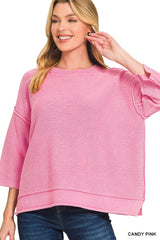 3/4 Sleeve Boxy Sleeve Sweater