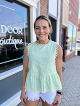 Lime Tank With Eyelet Detail