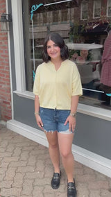Yellow Short Sleeved Cardigan