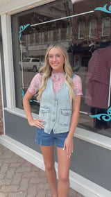 Light Indigo Denim Vest