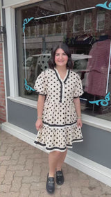 Black Tiered Polka Dot Dress
