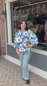 Floral Collared Button Down Top