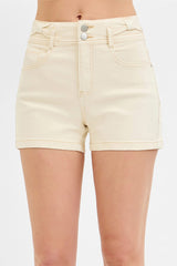 Becky's Ivory High Rise Bow Detail Shorts