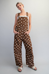 Mocha Polka Dot Overalls