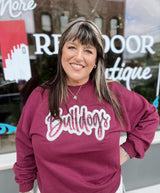 Maroon Bulldogs Glitter Crewneck