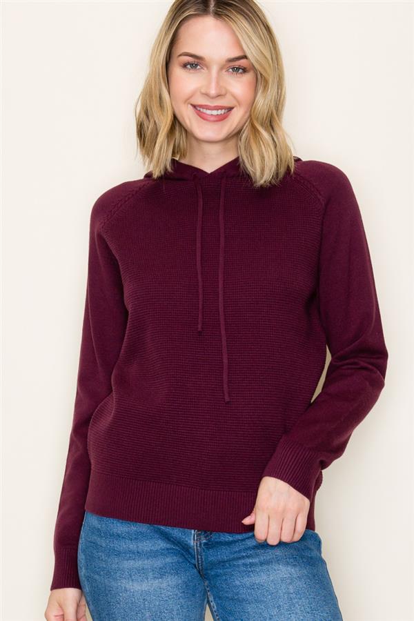 Textured Hooded Sweater
