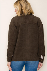 Olive Collared Double Chest Pocket Lined Jacket