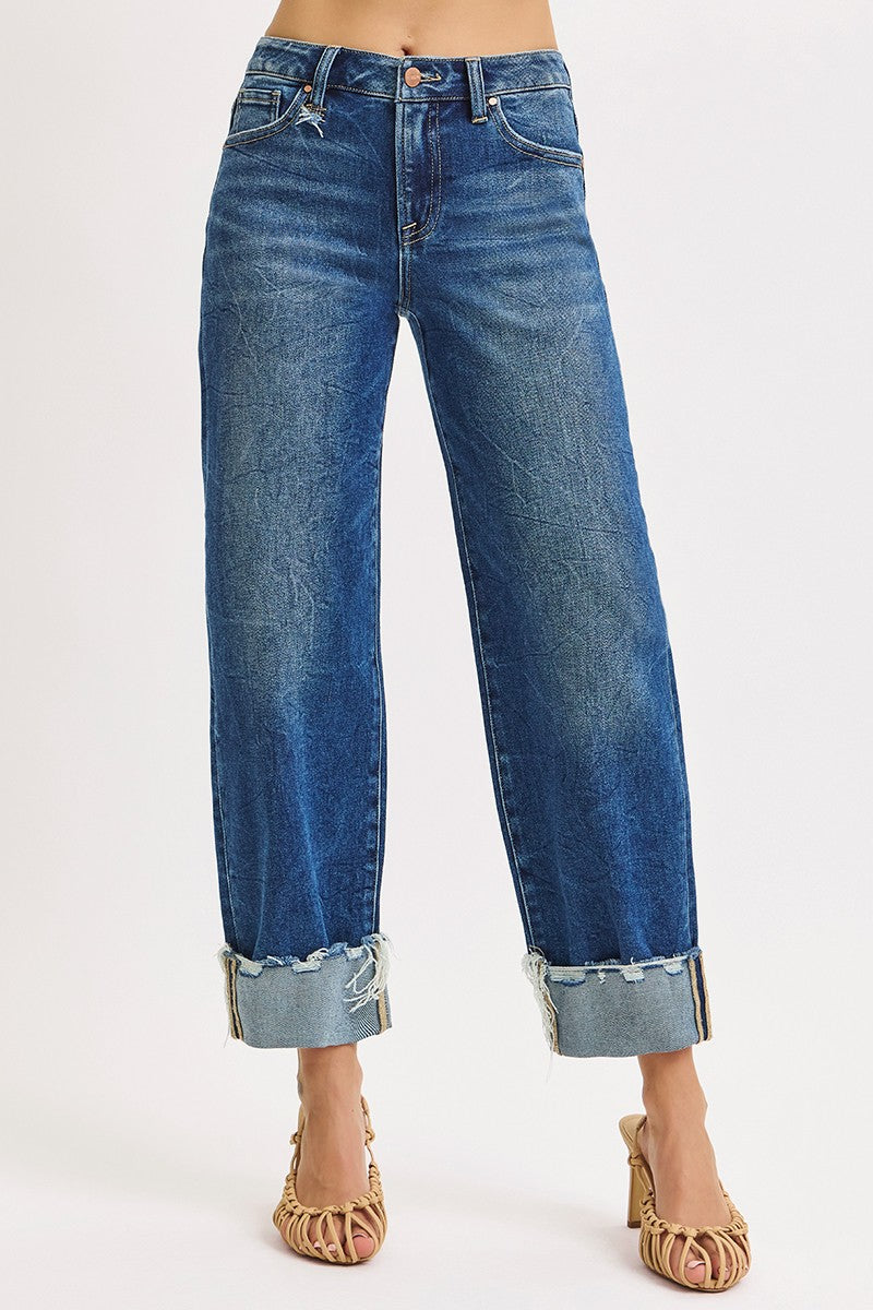 Nicky's High Rise Crop Cuffed Boyfried Jeans