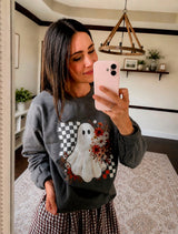 Gray Daisy Ghost Crewneck