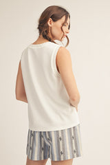Smocking Edge Detail Tank Top