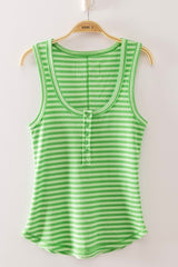 Striped Button Front Tank