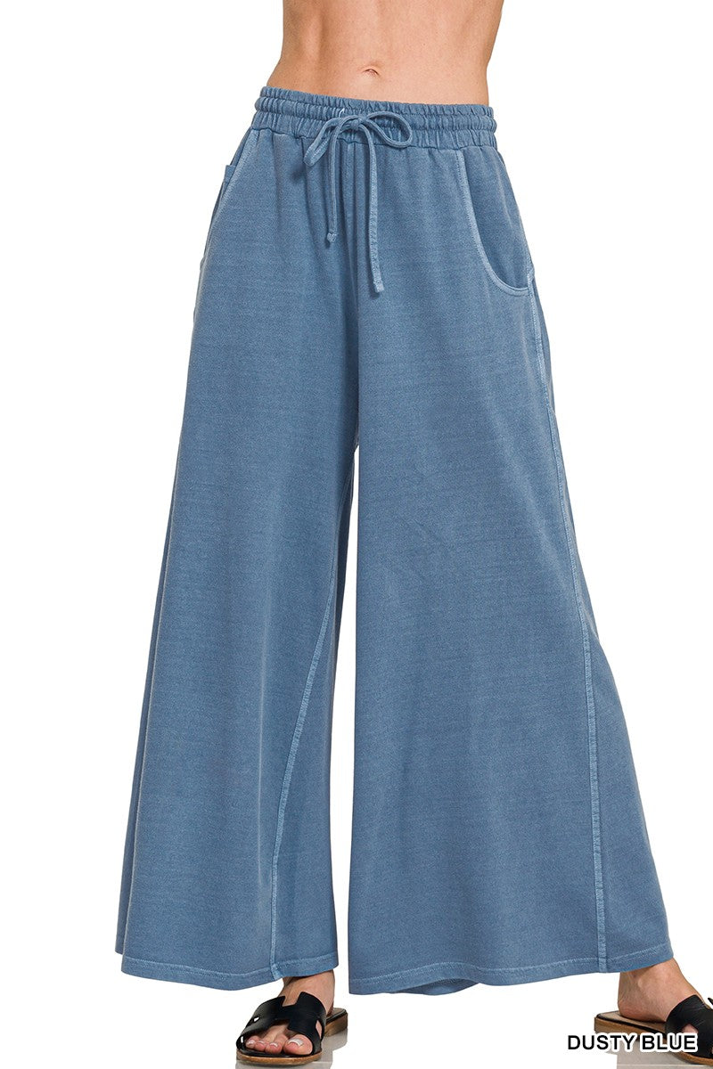 Pigment Dye and Enzyme Washed Terry Cloth Pants