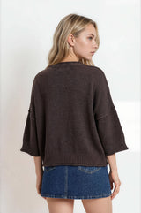 Exposed Seam Drop Shoulder Pullover