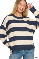 Striped Drop Shoulder Sweater