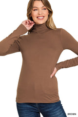 Microfiber Long Sleeve Mock Neck Top