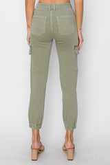 Simmon's High Rise Olive Denim Cargo Joggers