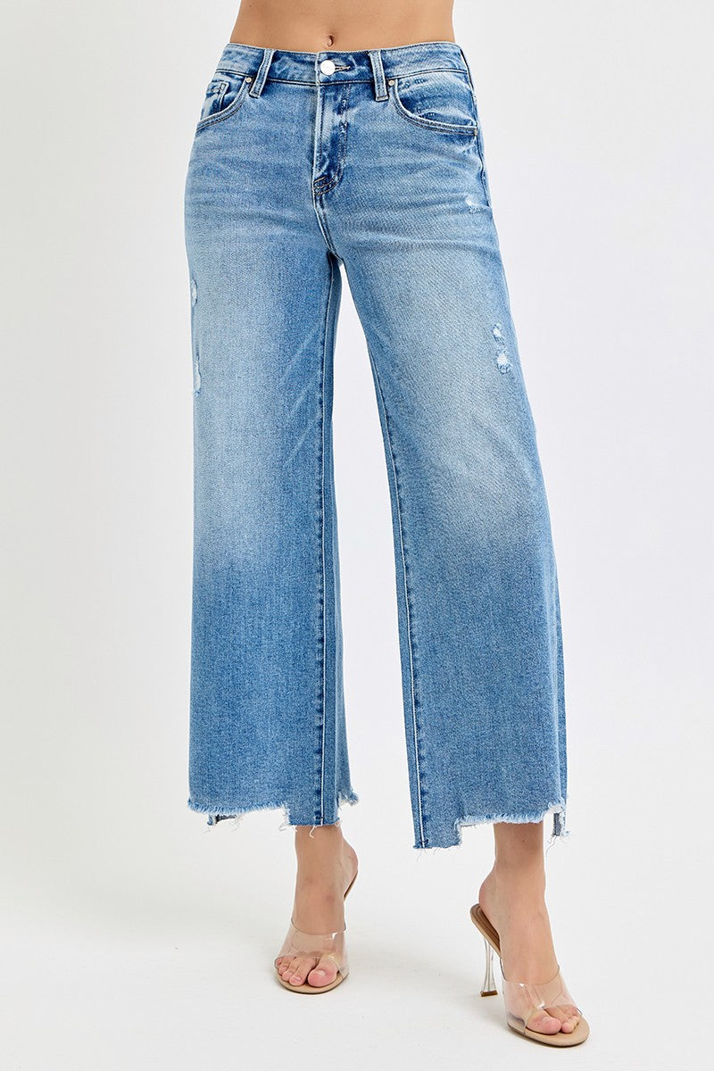 Ashlee High Rise-Crop Wide Leg Jeans