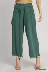 Linen Raw Hem Pants