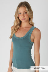 Washed Reversible Ribbed Tank