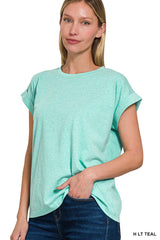 Cuffed Sleeve Basic Tee
