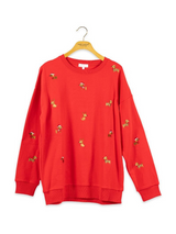 SS Red Embroidered Christmas Dog Crewneck