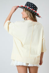 Oversized Cream USA Top