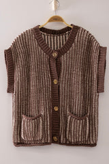 Two Tone Rib Knit Sweater Vest
