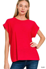 Heathered Cuffed Sleeve Tee