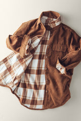 Reversible Corduroy and Plaid Flannel Shacket