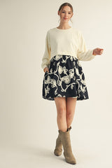 Black Floral Embroidered Dress