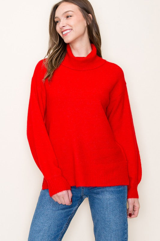 Balloon Sleeve Turtleneck