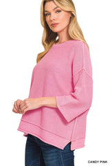 3/4 Sleeve Boxy Sleeve Sweater