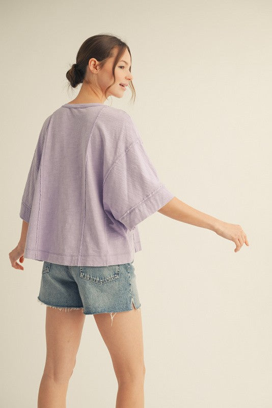 Half Dolman Sleeve Cropped Top