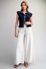 Cream Wide Leg Pants