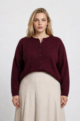 Curvy Button Down Lightweight Knit Cardigan