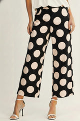 Polka Dot Raw Hem Pants