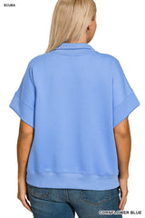 Curvy Scuba Half Zip Sleeveless Pullover