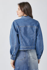 Denim Balloon Sleeve Jacket