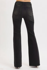 Bruce's Black High Rise Flare Raw Hem Jeans