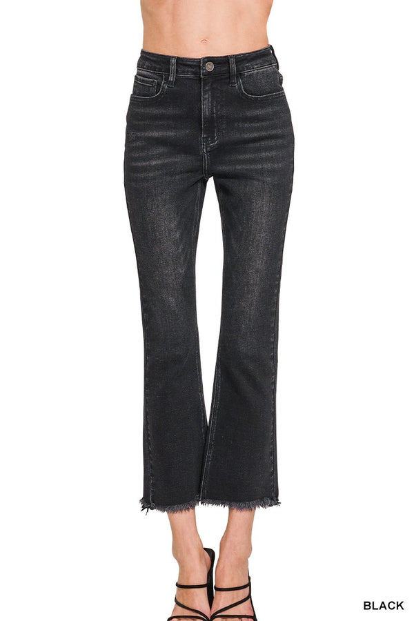 Erica's Black High Rise Straight Crop Jeans