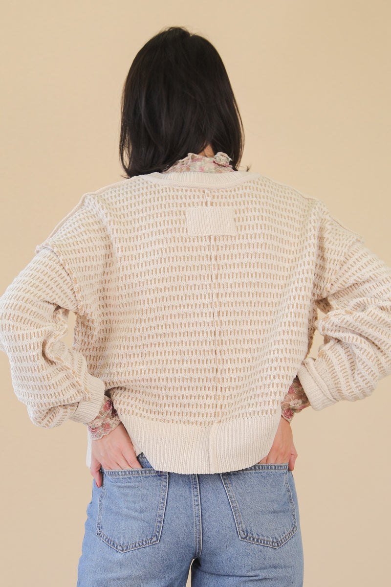 Chunky Knit Exposed Seam Sweater